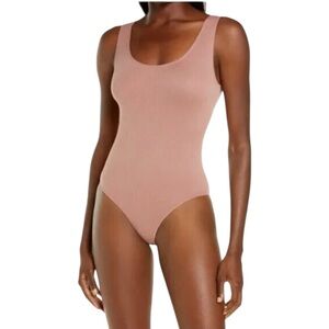 SKIMS ROSE CLAY RIBBED TANK THONG BACK BODYSUIT NWT SIZE 4X/5X